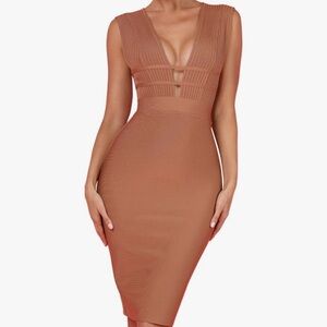 Amazon Women's Tan Bodycon Dress
